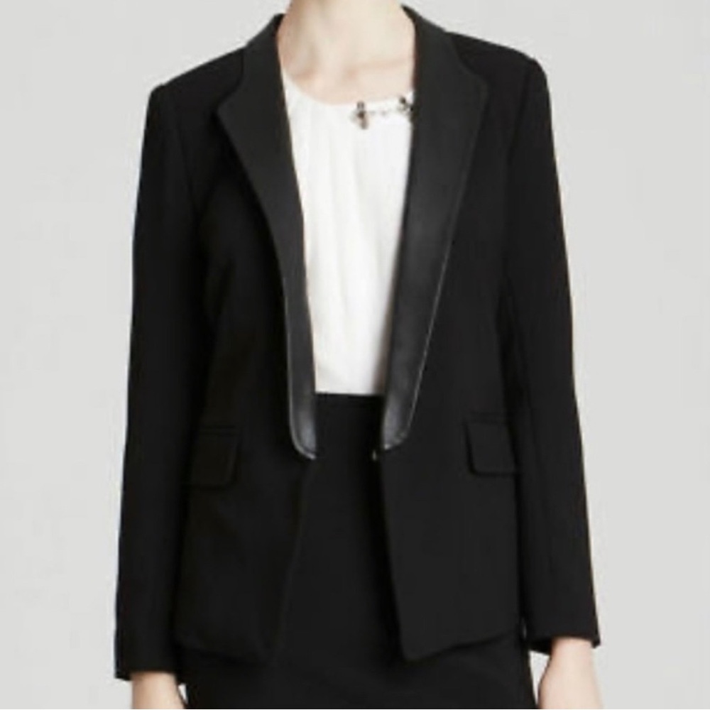 NWT Dylan Gray black with leather trim blazer size 10
